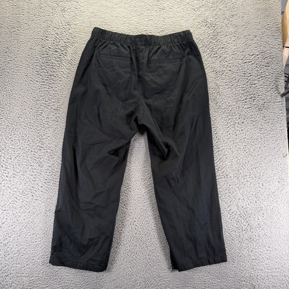 Gap Pant Womens L Black Cotton Ankle Straight Workwear Travel Utility Drawstring